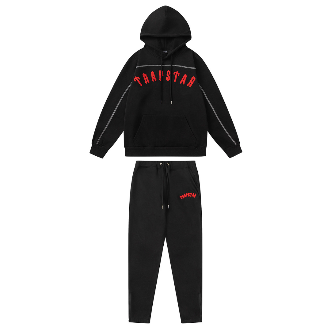 Red and black trapstar tracksuit hotsell