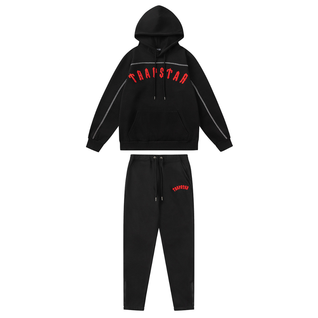 Red and black trapstar tracksuit sale