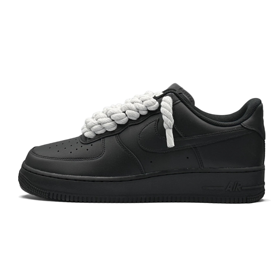 AF1 Black White Rope Laces SNW