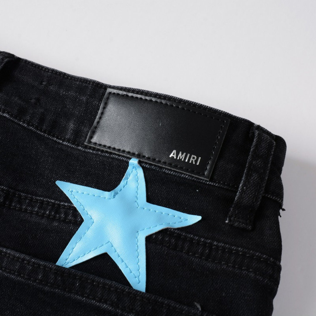 Amiri Blue Star Patch Jeans