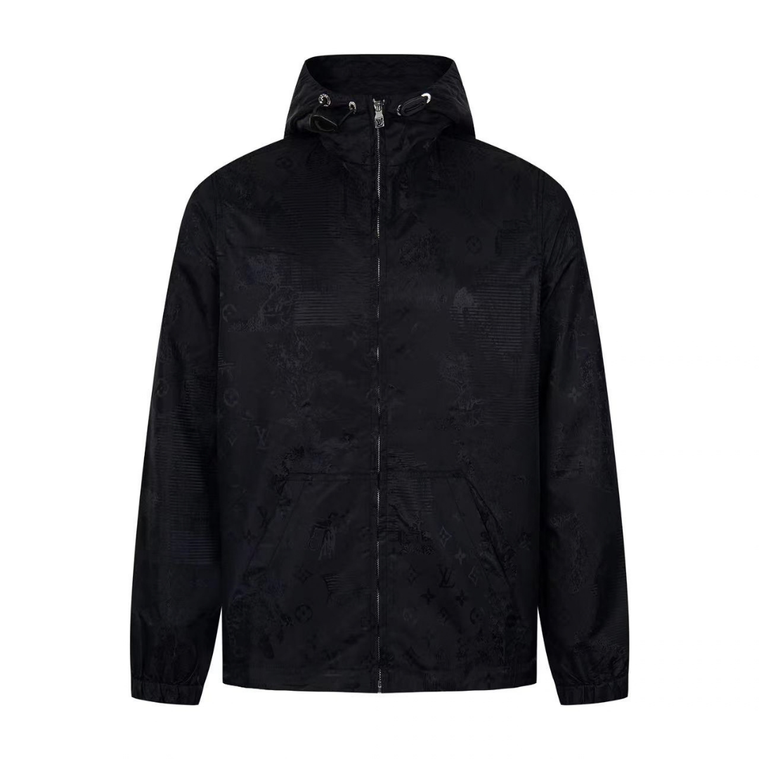 Monogram Black Windbreaker