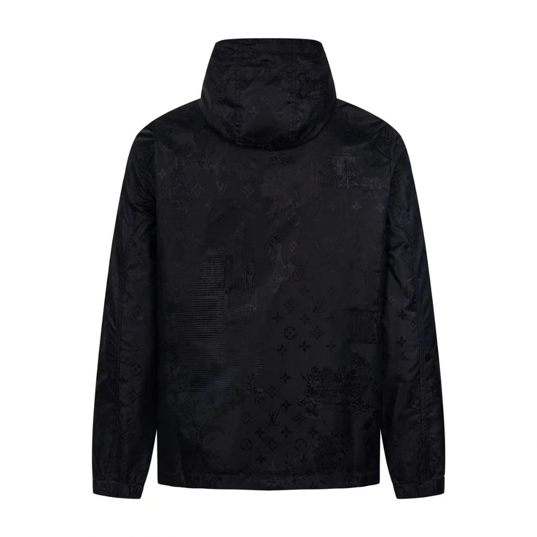 Monogram Black Windbreaker