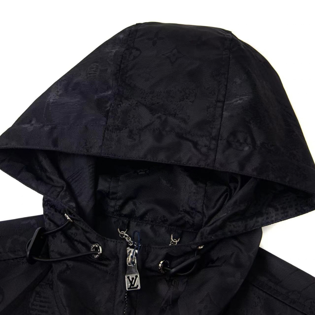 Monogram Black Windbreaker