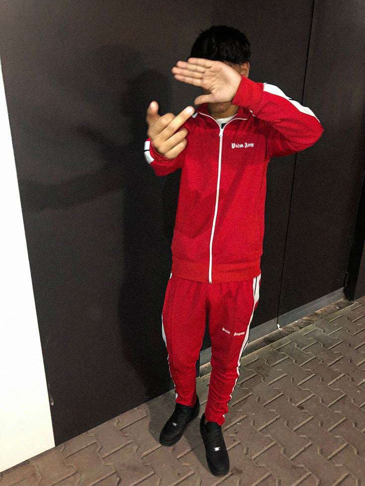 Palm angels store tracksuit red