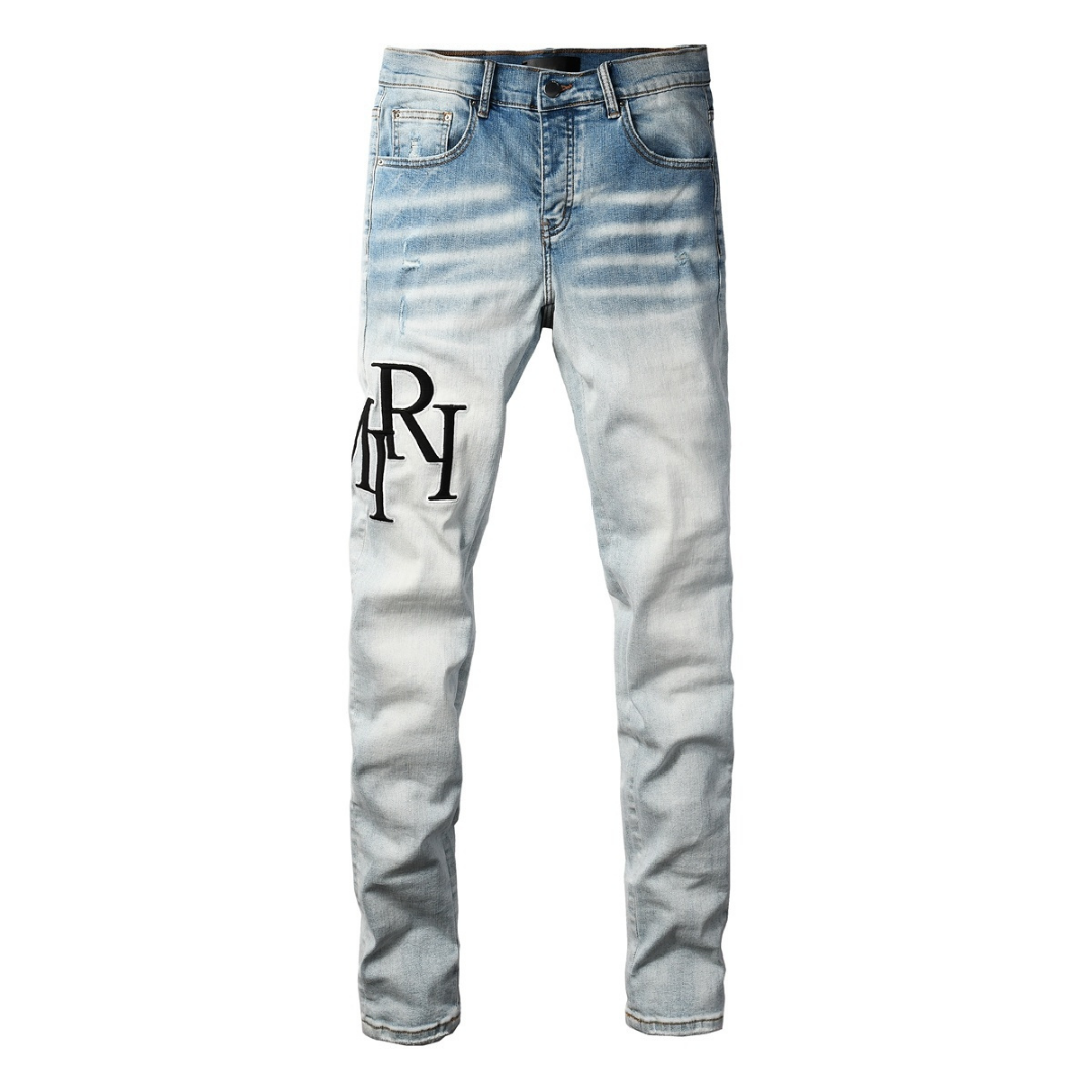 Amr Staggered Gradient Blue Jeans