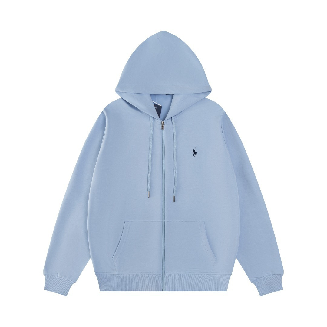 Polo Blue Zip Hoodie
