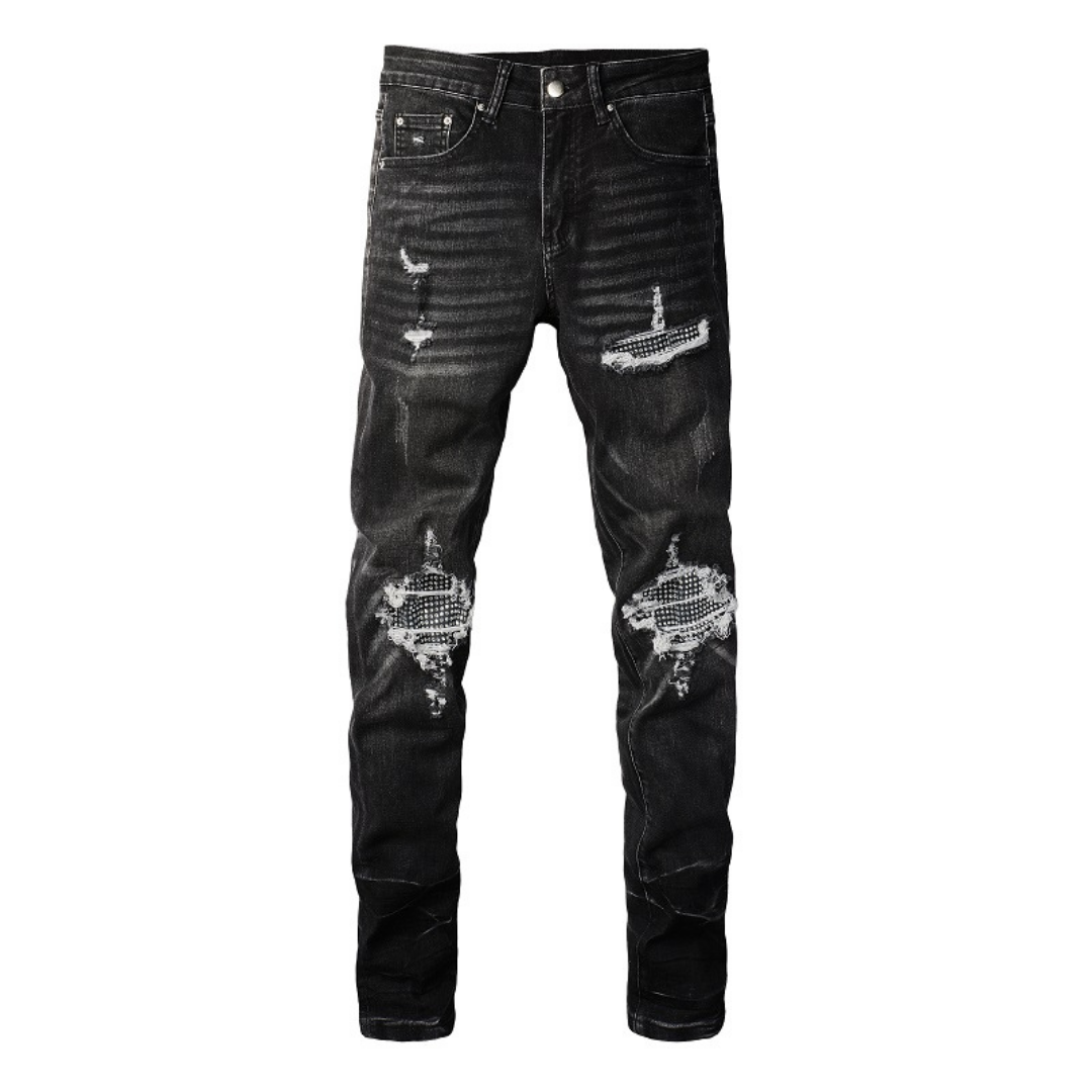 Amiri Black Diamonds Jeans