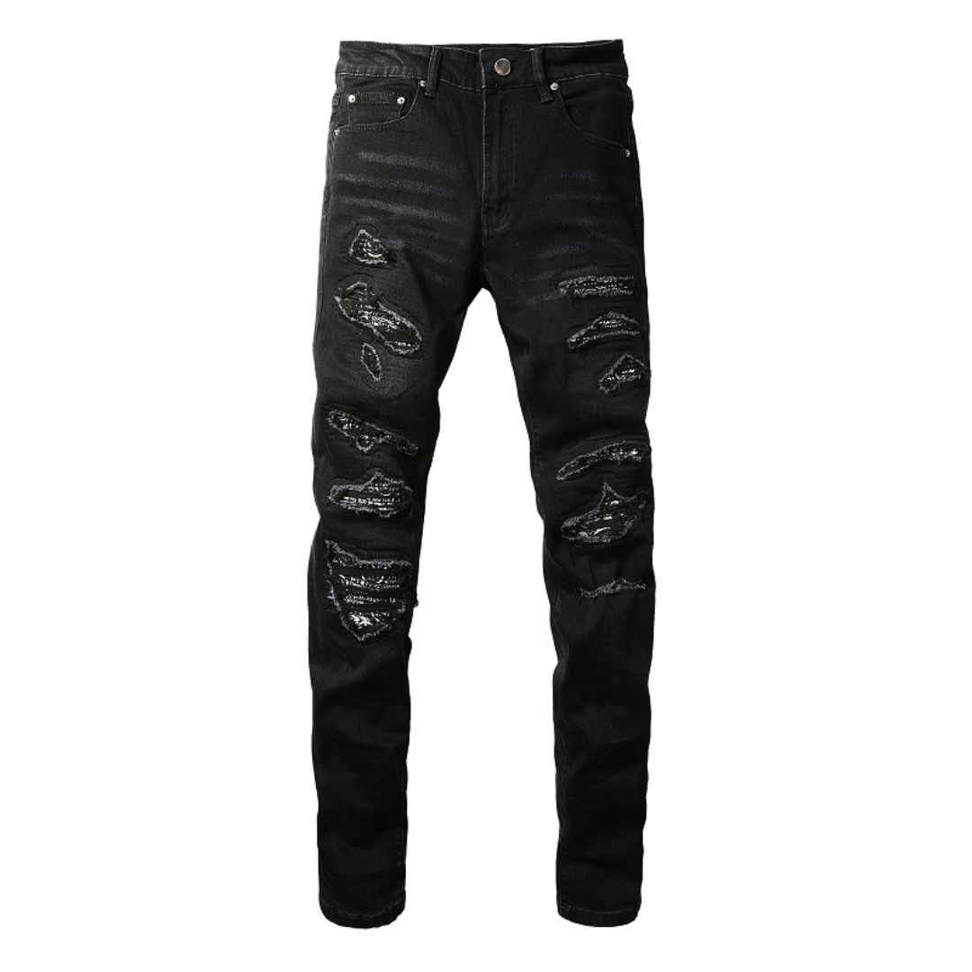 Amiri Zebra Bandana Black Jeans