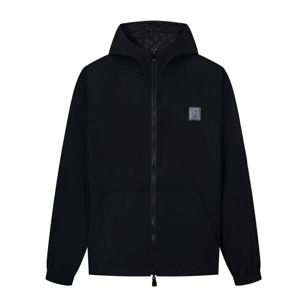 Monogram Reversible Black Windbreaker