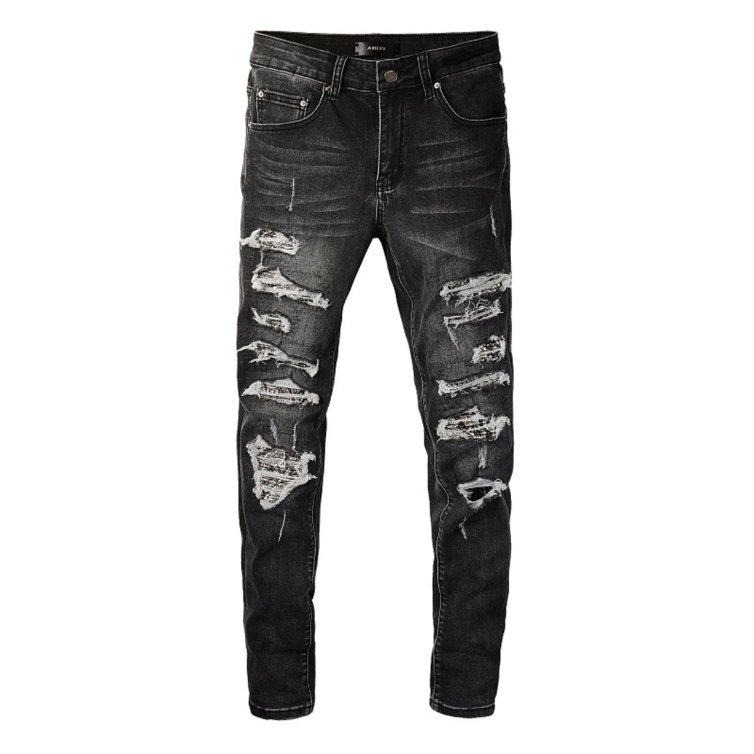 Amiri Bandana Black Jeans