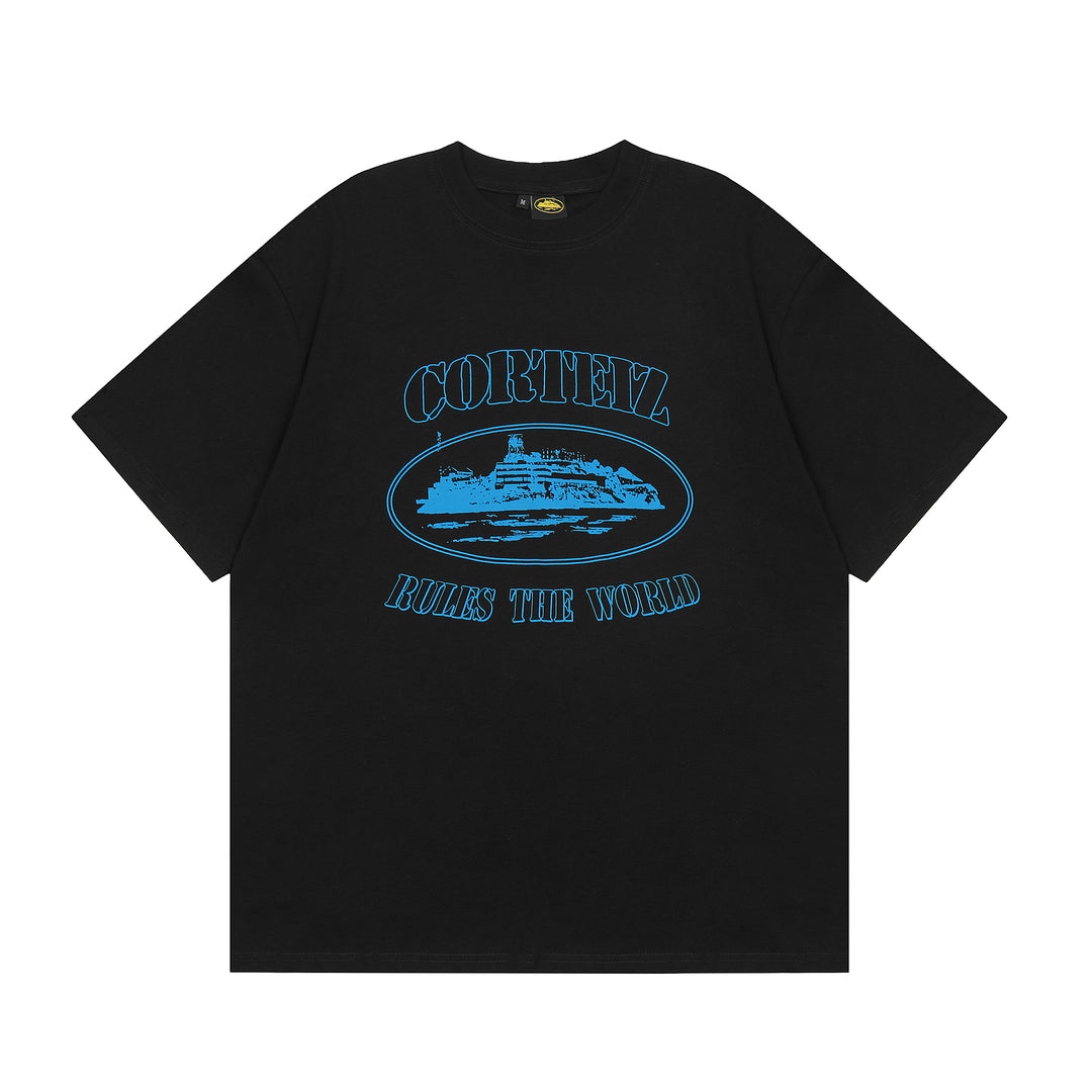 Corteiz Alcatraz Black Blue T-shirt