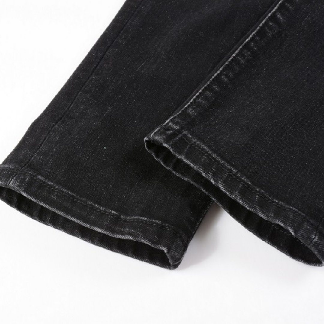 Amiri Paint Drip Distressed Black Jeans