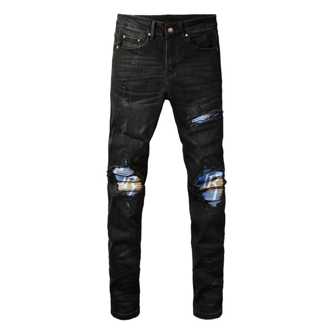 Amiri Black Patch Logo Jeans