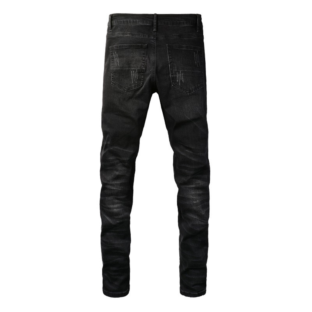 Amiri Black Patch Logo Jeans