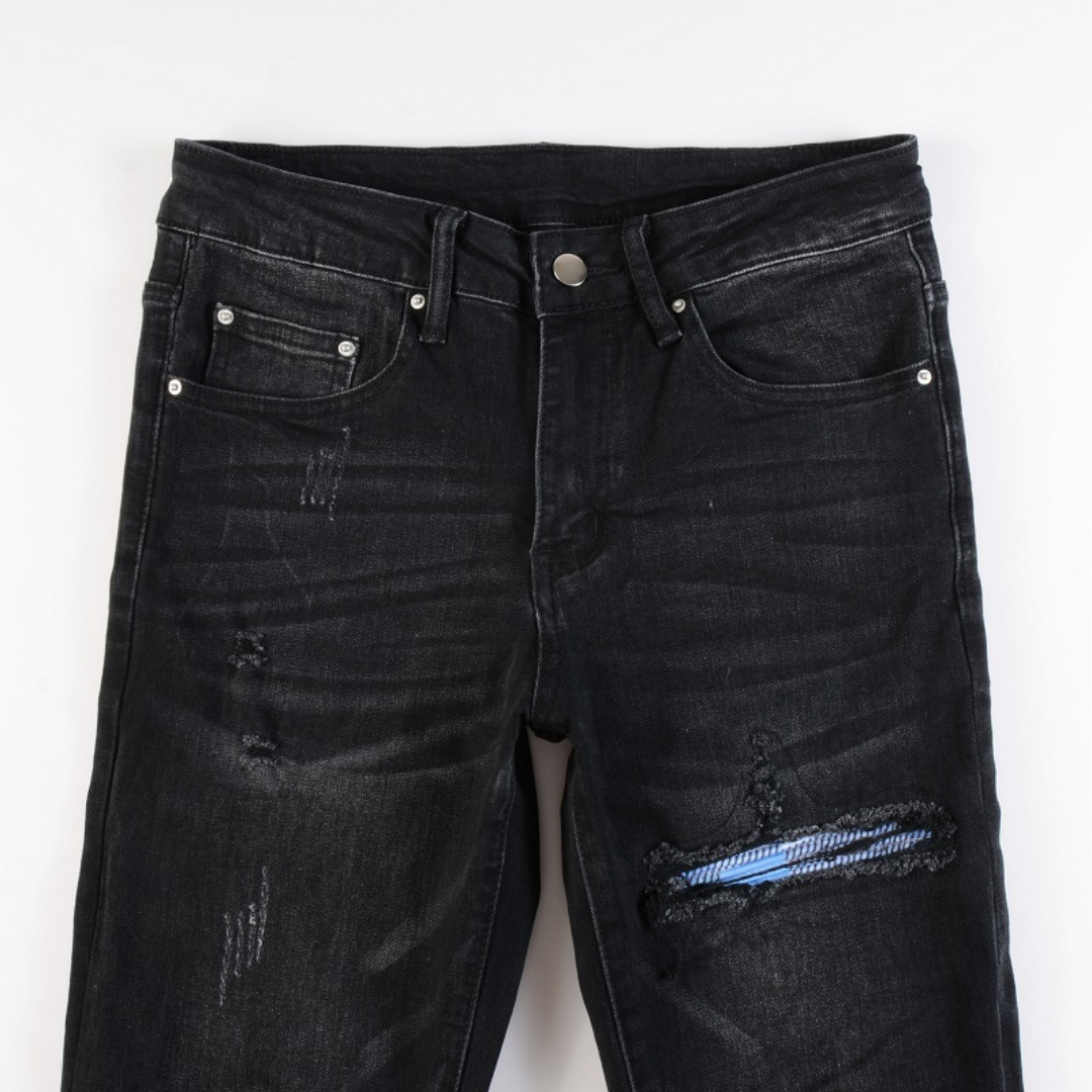 Amr Black Patch Logo Jeans