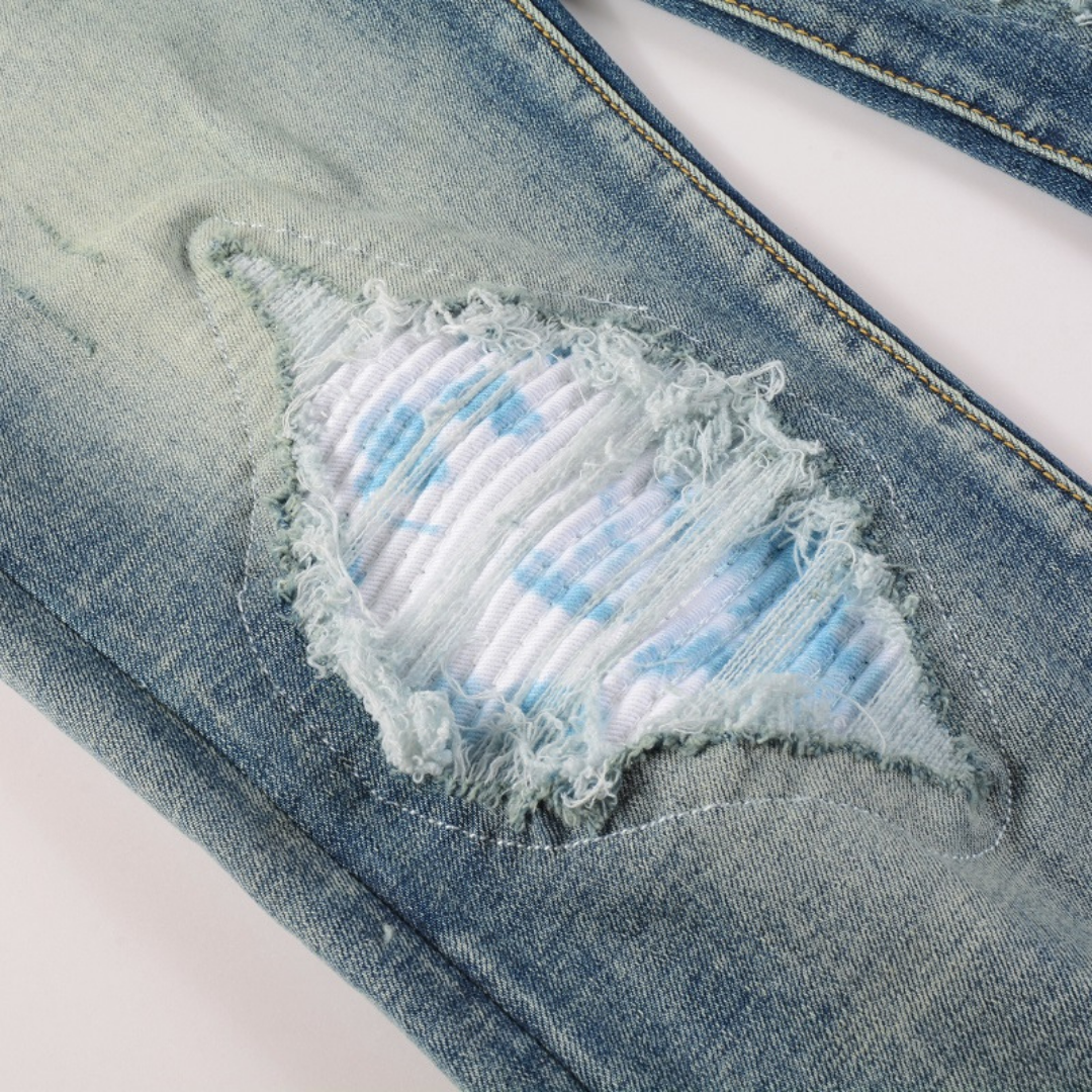 Amiri MX1 Distressed Blue Jeans
