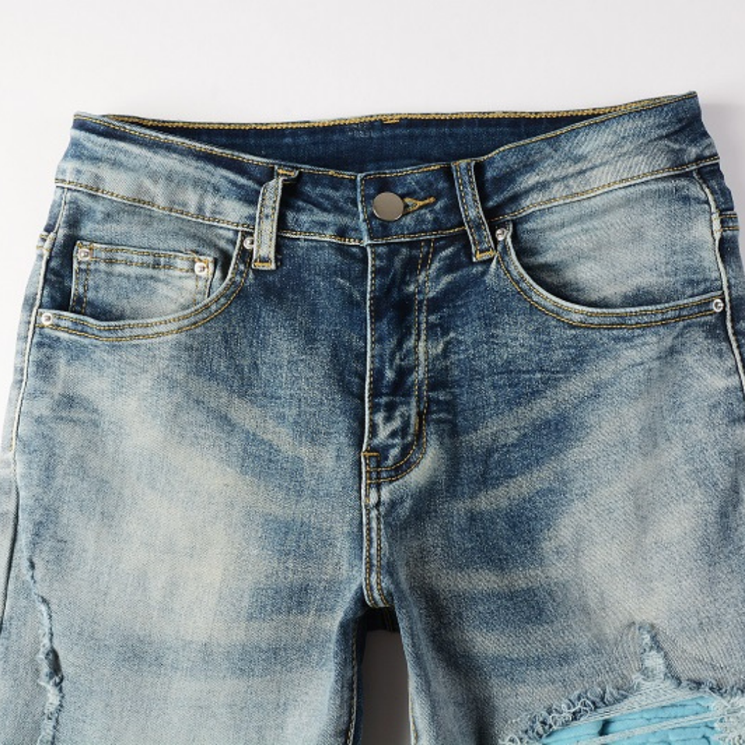 Amr Blue Patch Jeans