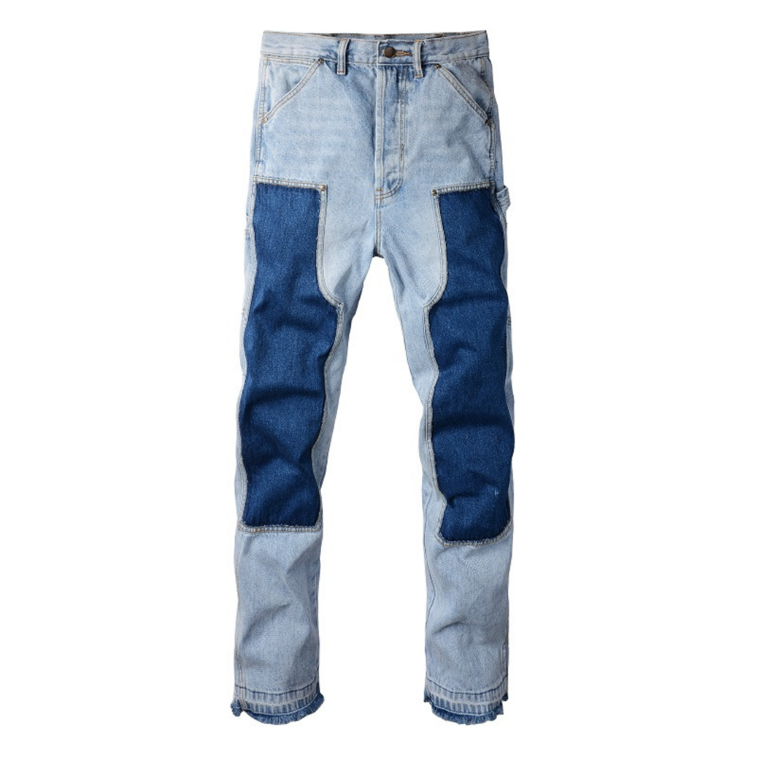 Amr Blue Patch Flared Jeans