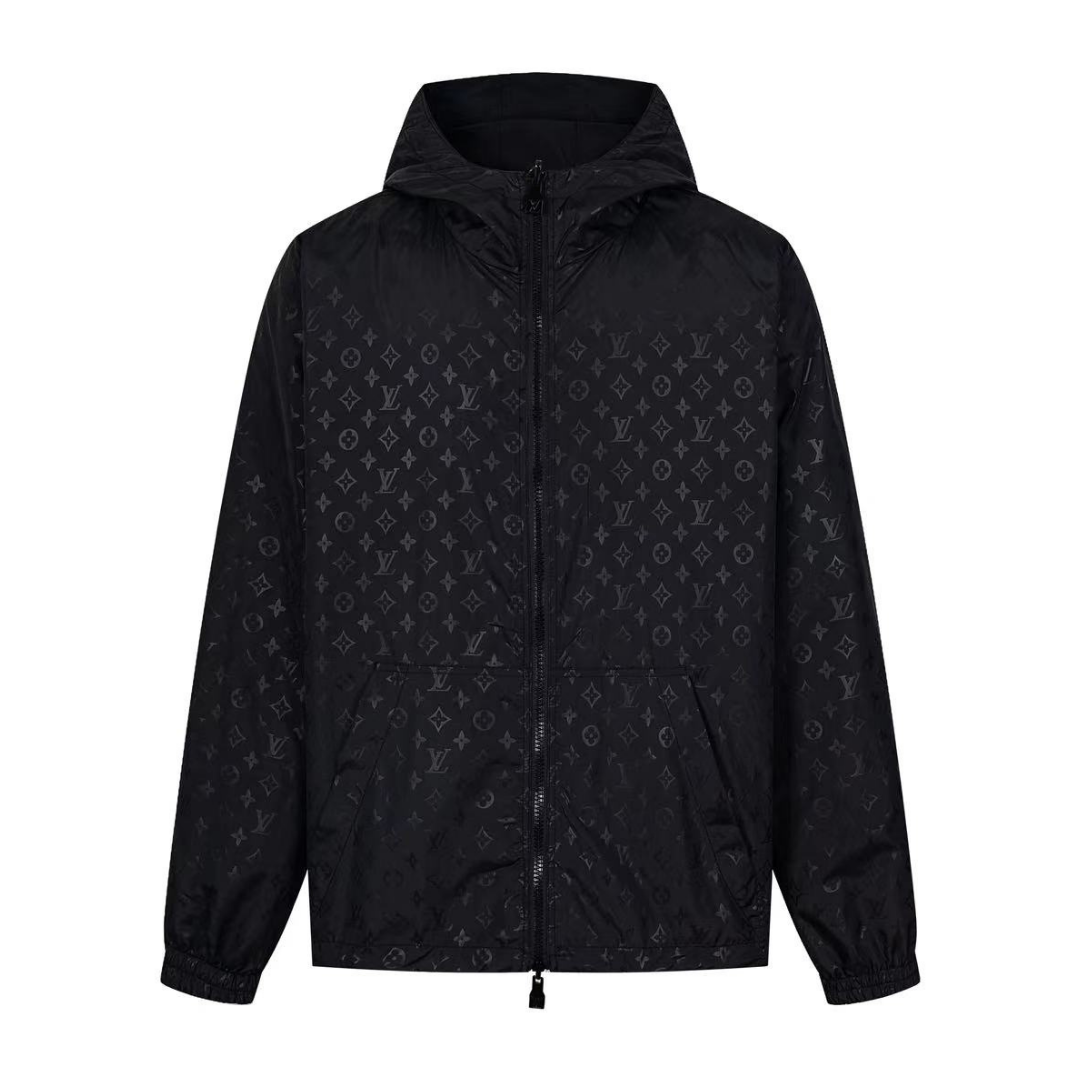 Monogram Reversible Black Windbreaker