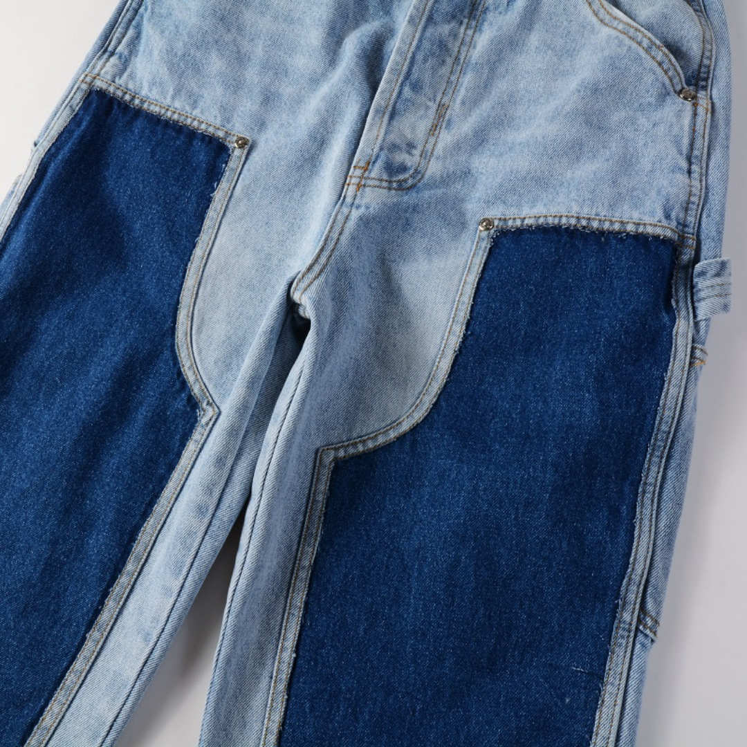 Amr Blue Patch Flared Jeans