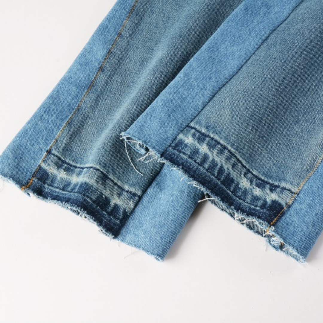 Amr Blue Patch Flared Jeans