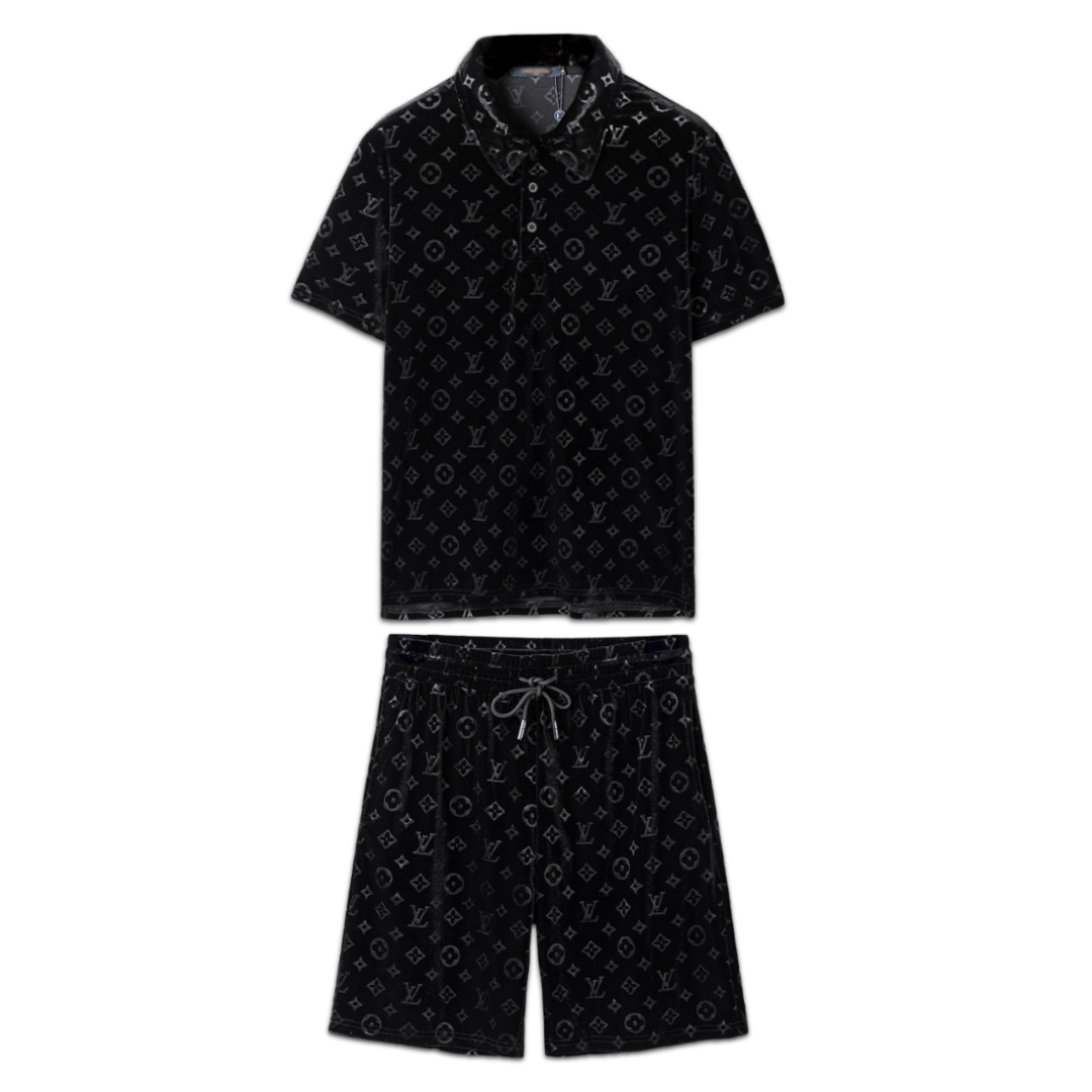 Monogram Black Short Set