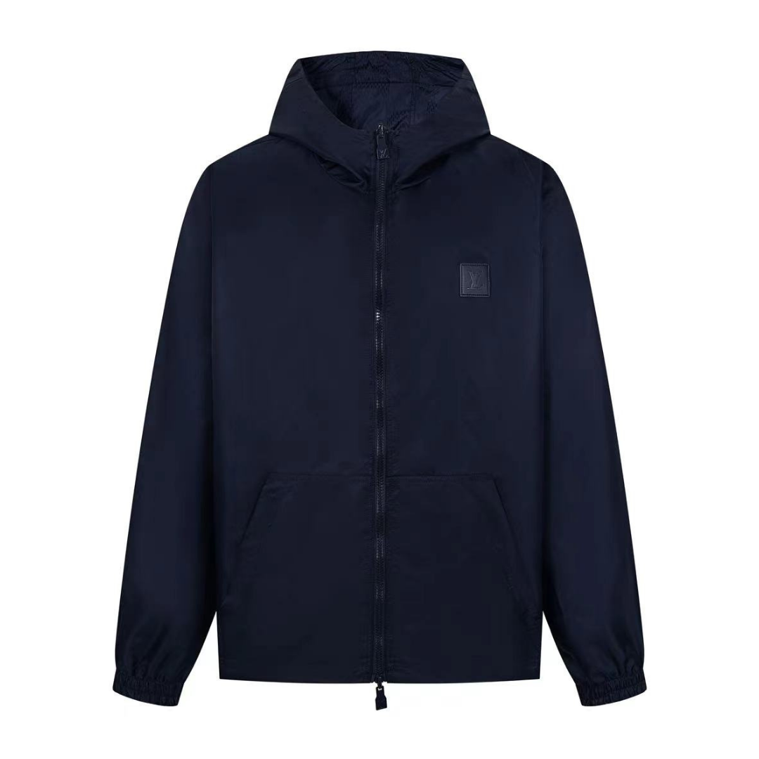 Monogram Reversible Navy Windbreaker