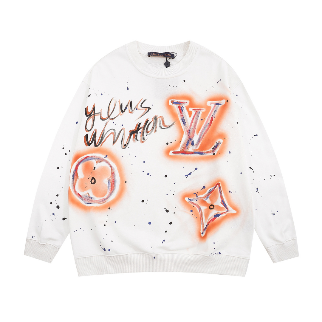 Lv Graphic Spray Sweatshirt
