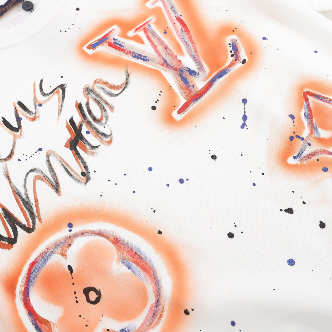 Lv Graphic Spray Sweatshirt