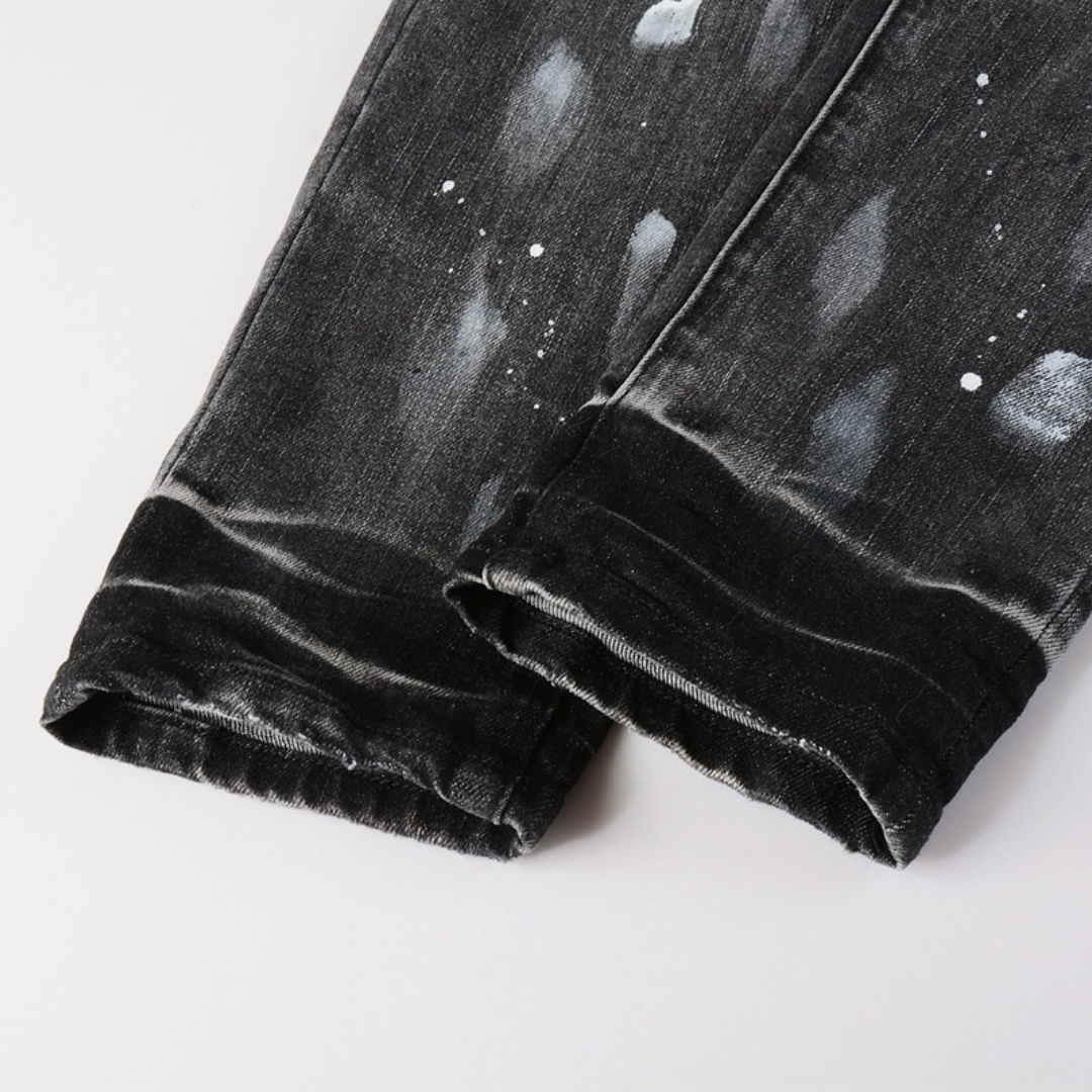 Purple Paint Ripped Jeans