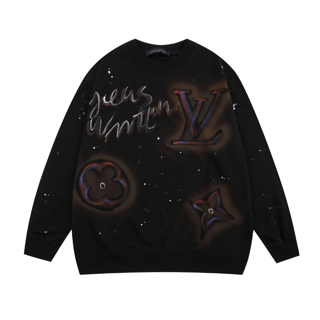 Lv Graphic Spray Sweatshirt