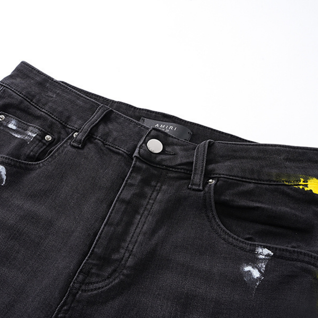 Amr Staggered Logo Jeans