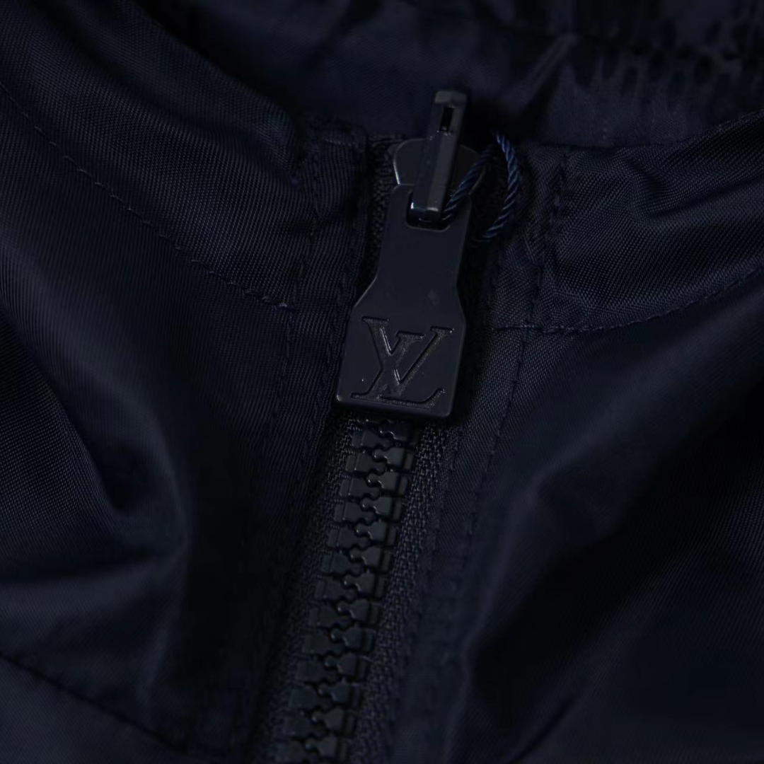 Monogram Reversible Navy Windbreaker