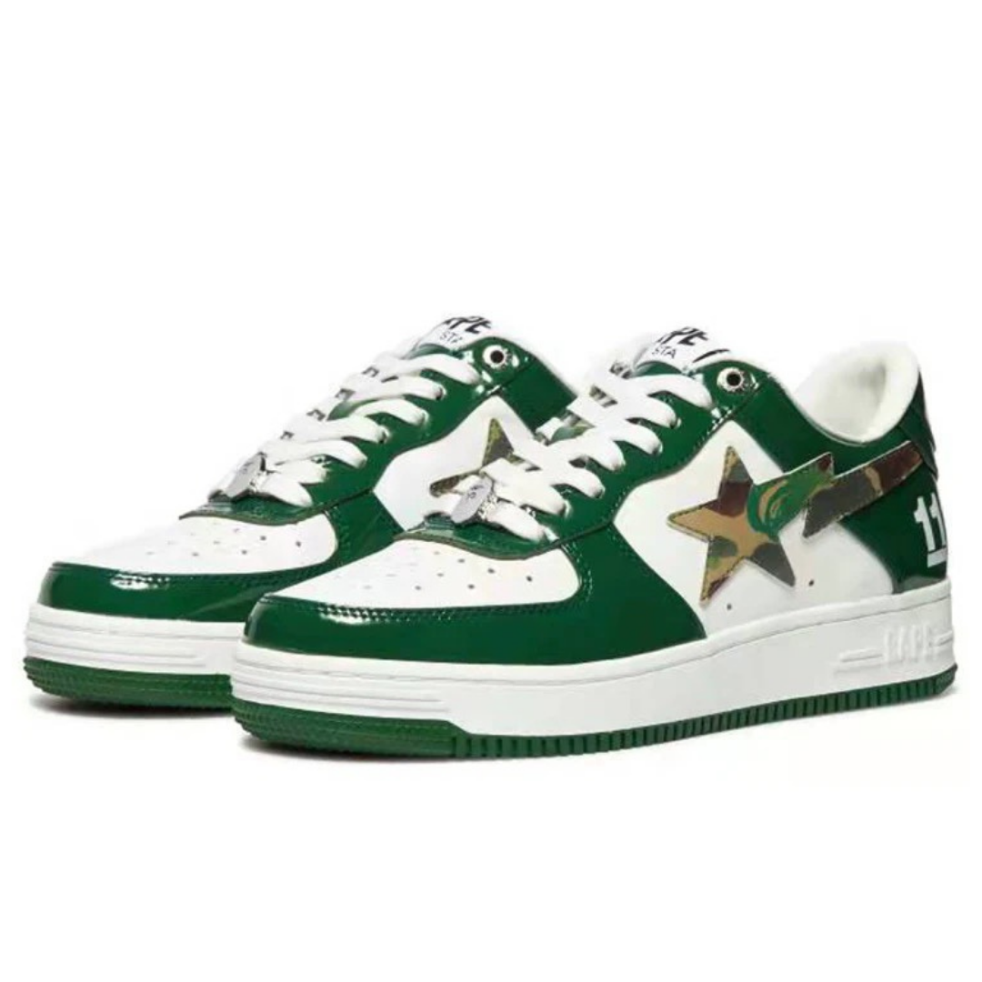 Bape Bapesta Dark Green Camo White