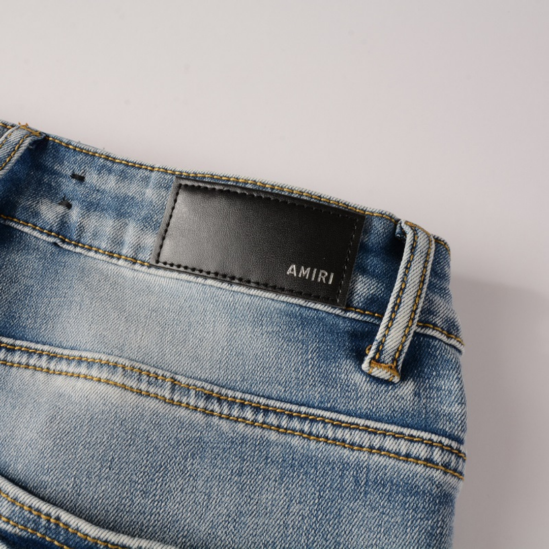 Amiri Logo Distressed Jeans