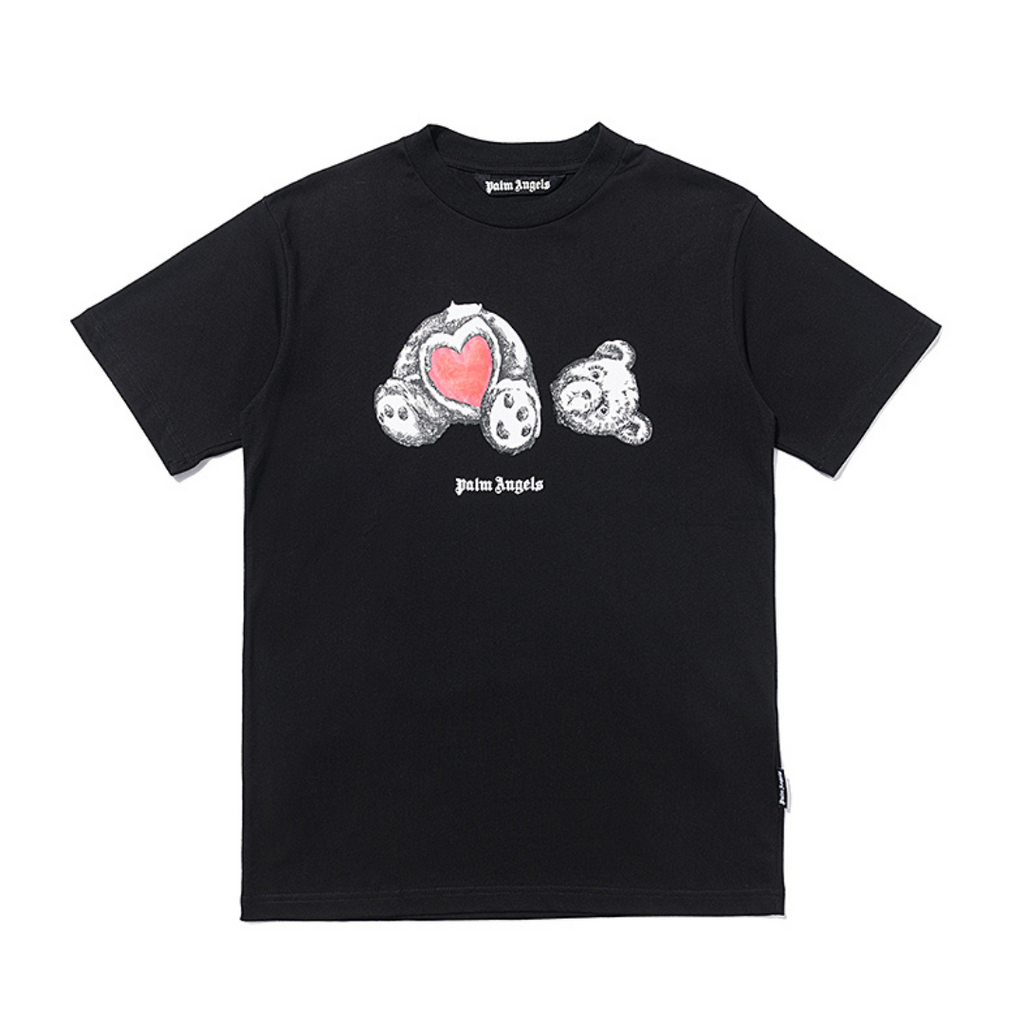 Palm angels black bear tee size deals L