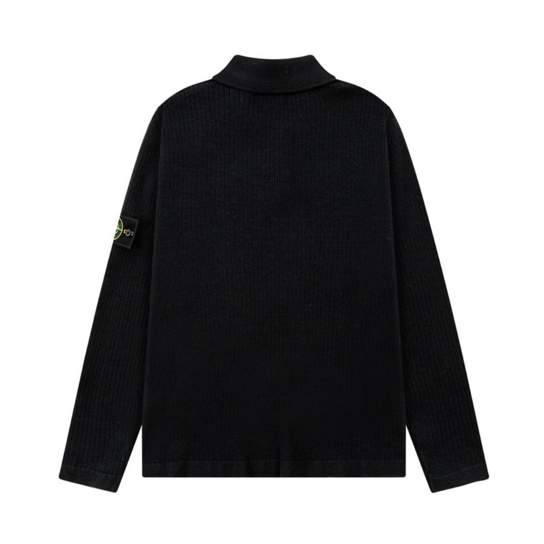 Stone Half Buttoned Sweater