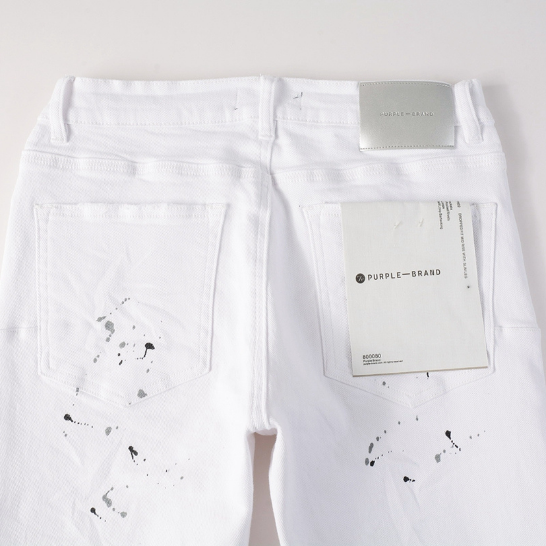 Purple White Paint Jeans