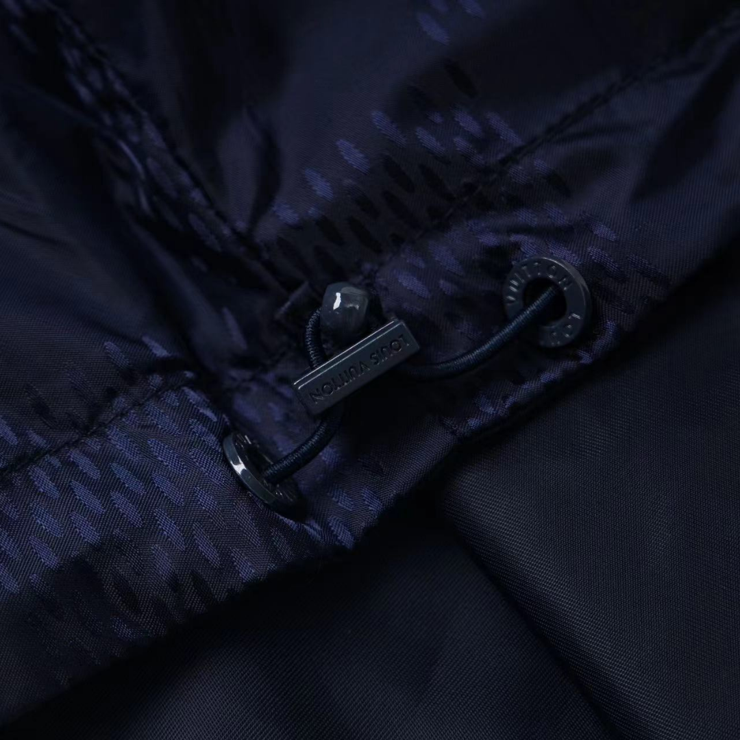 Monogram Reversible Navy Windbreaker