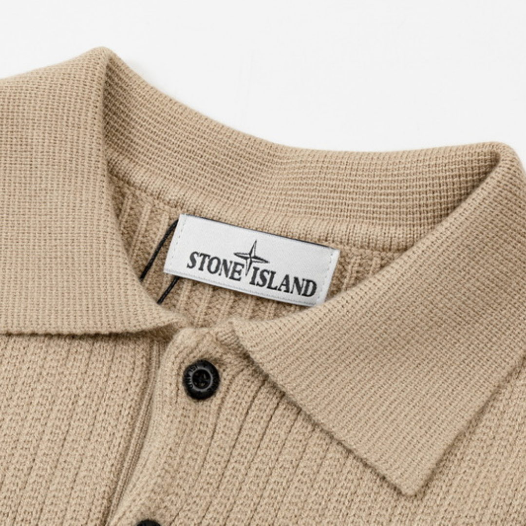 Stone Half Buttoned Sweater