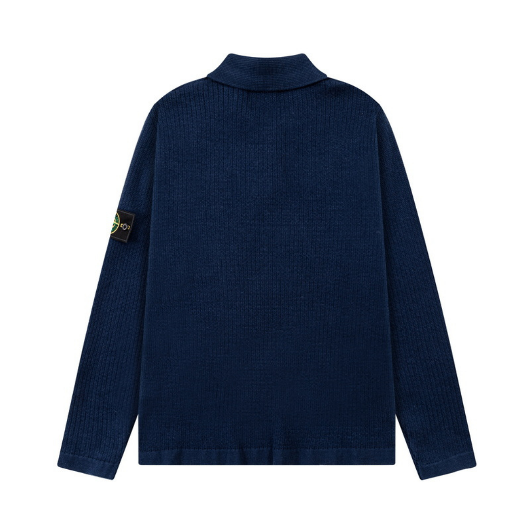 Stone Half Buttoned Sweater