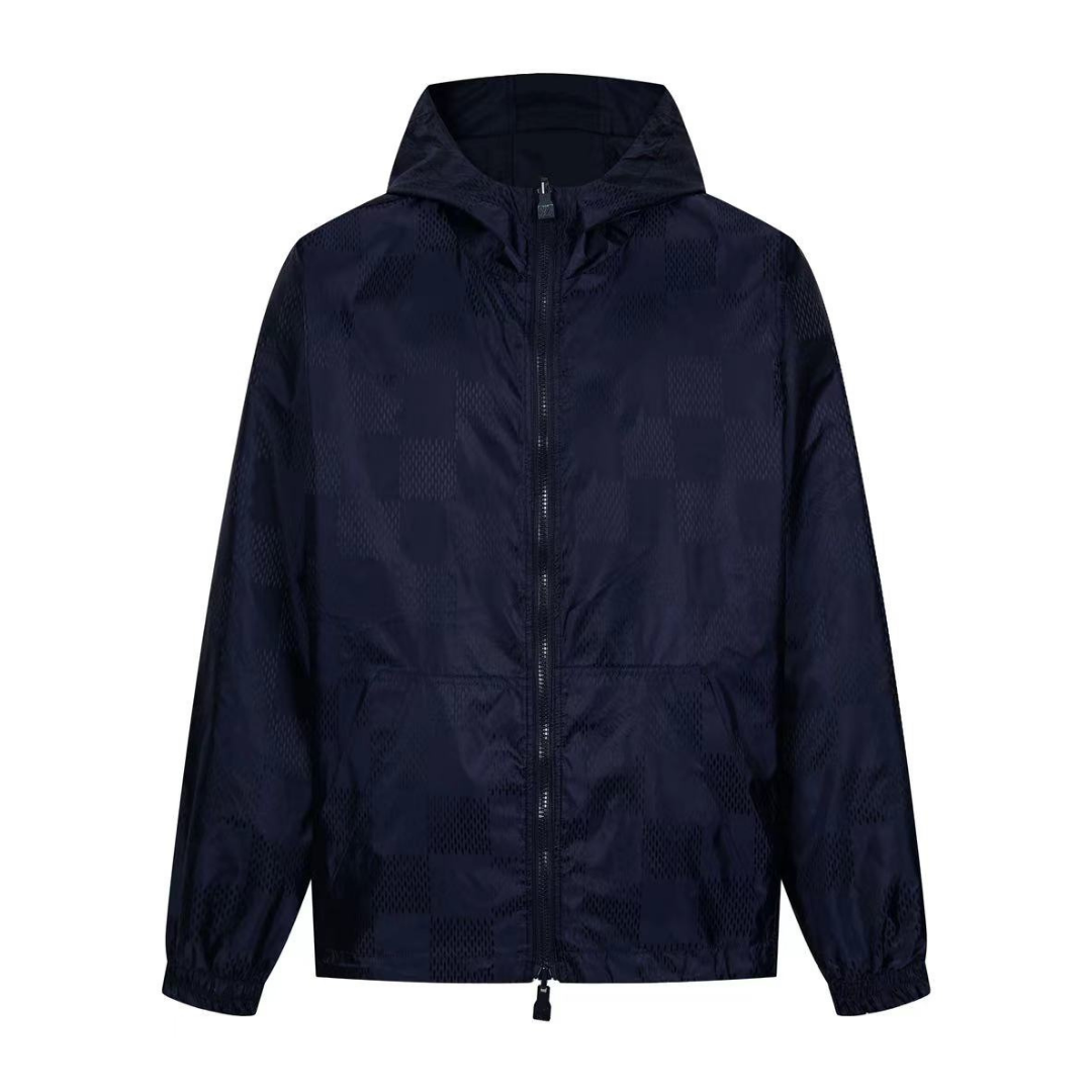 Monogram Reversible Navy Windbreaker