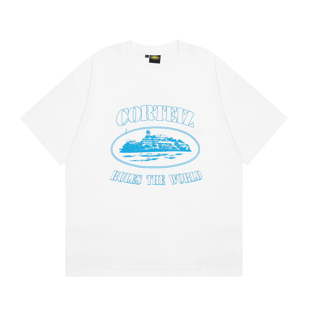 Corteiz Alcatraz White Blue T-shirt